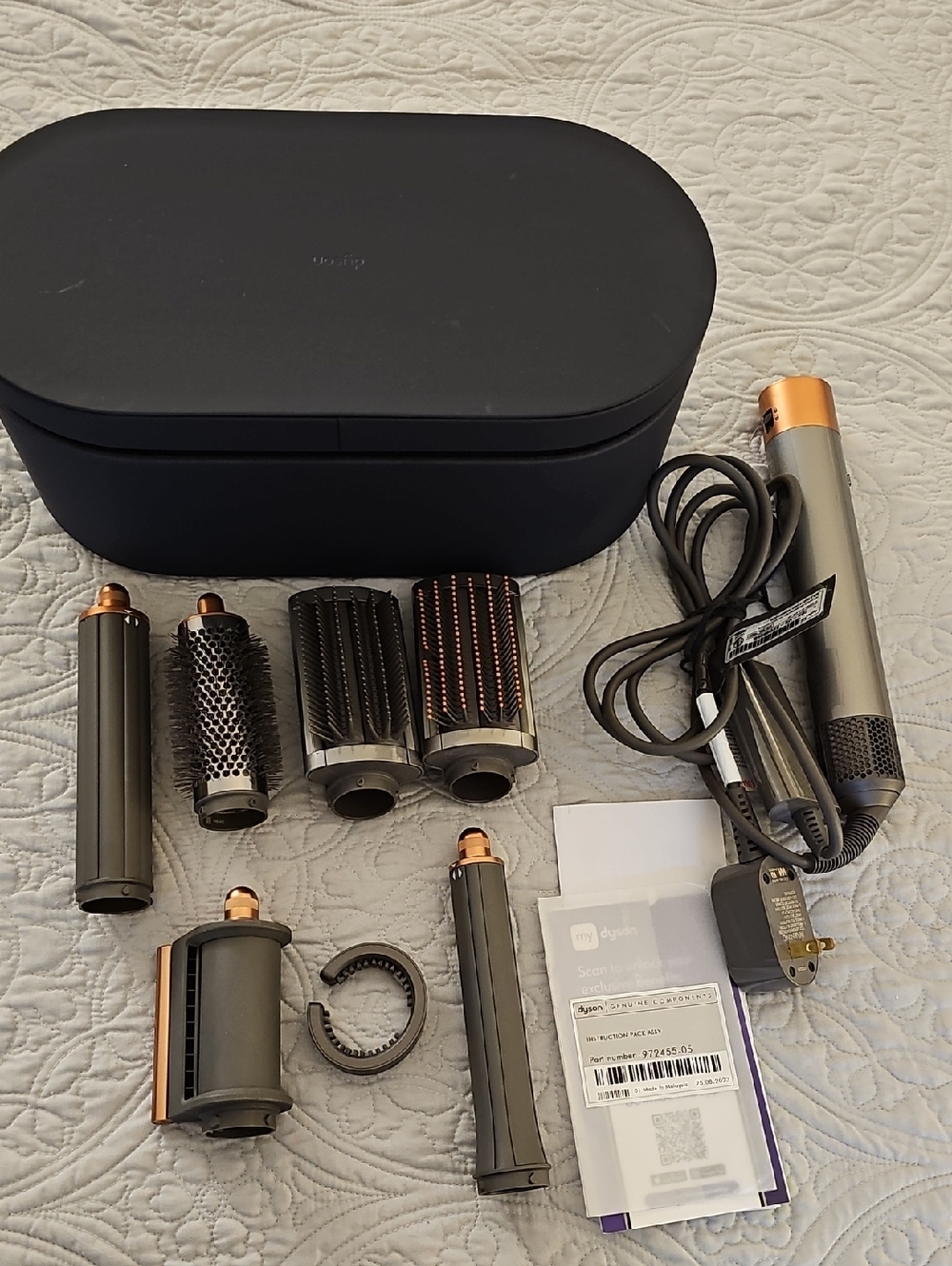 Dyson multi-styler set in gray and copper with storage case